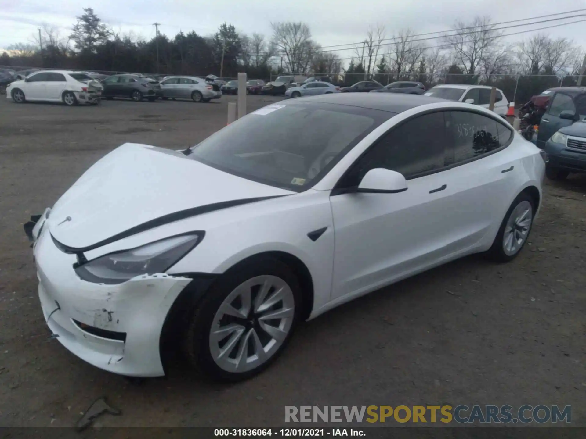 2 Photograph of a damaged car 5YJ3E1EBXMF038048 TESLA MODEL 3 2021