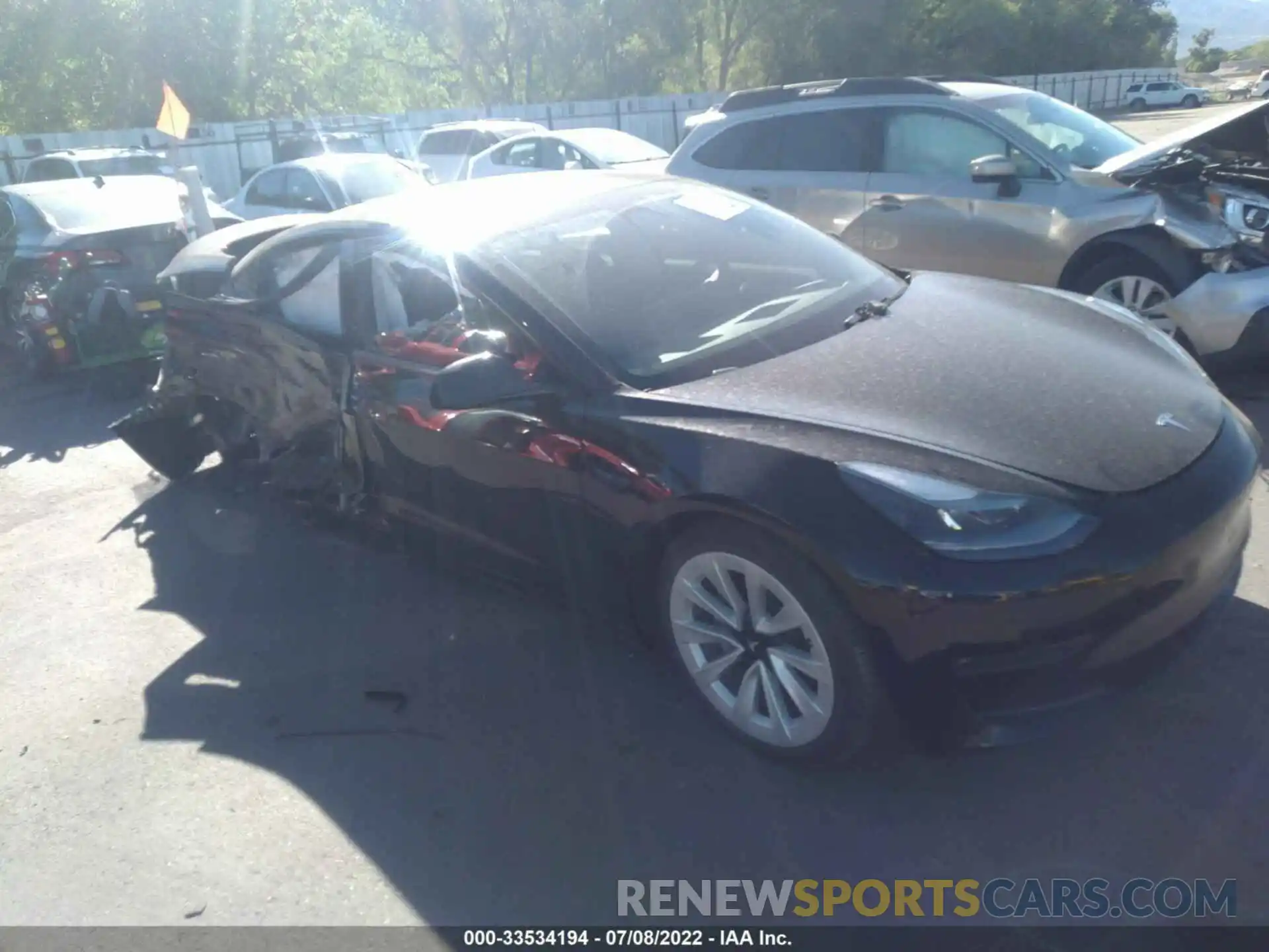 1 Photograph of a damaged car 5YJ3E1EBXMF050488 TESLA MODEL 3 2021