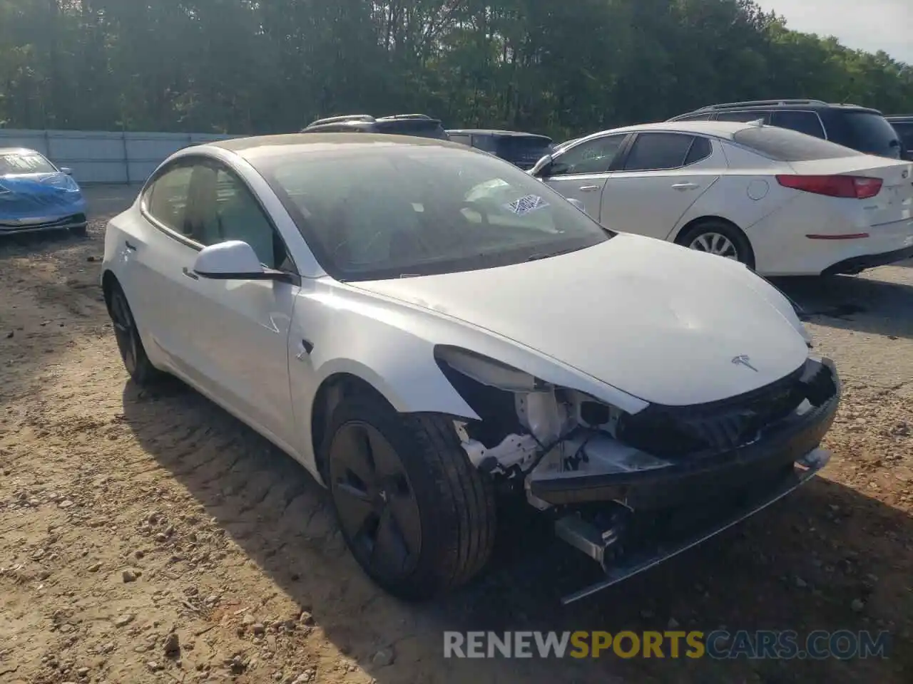 1 Photograph of a damaged car 5YJ3E1EBXMF052046 TESLA MODEL 3 2021