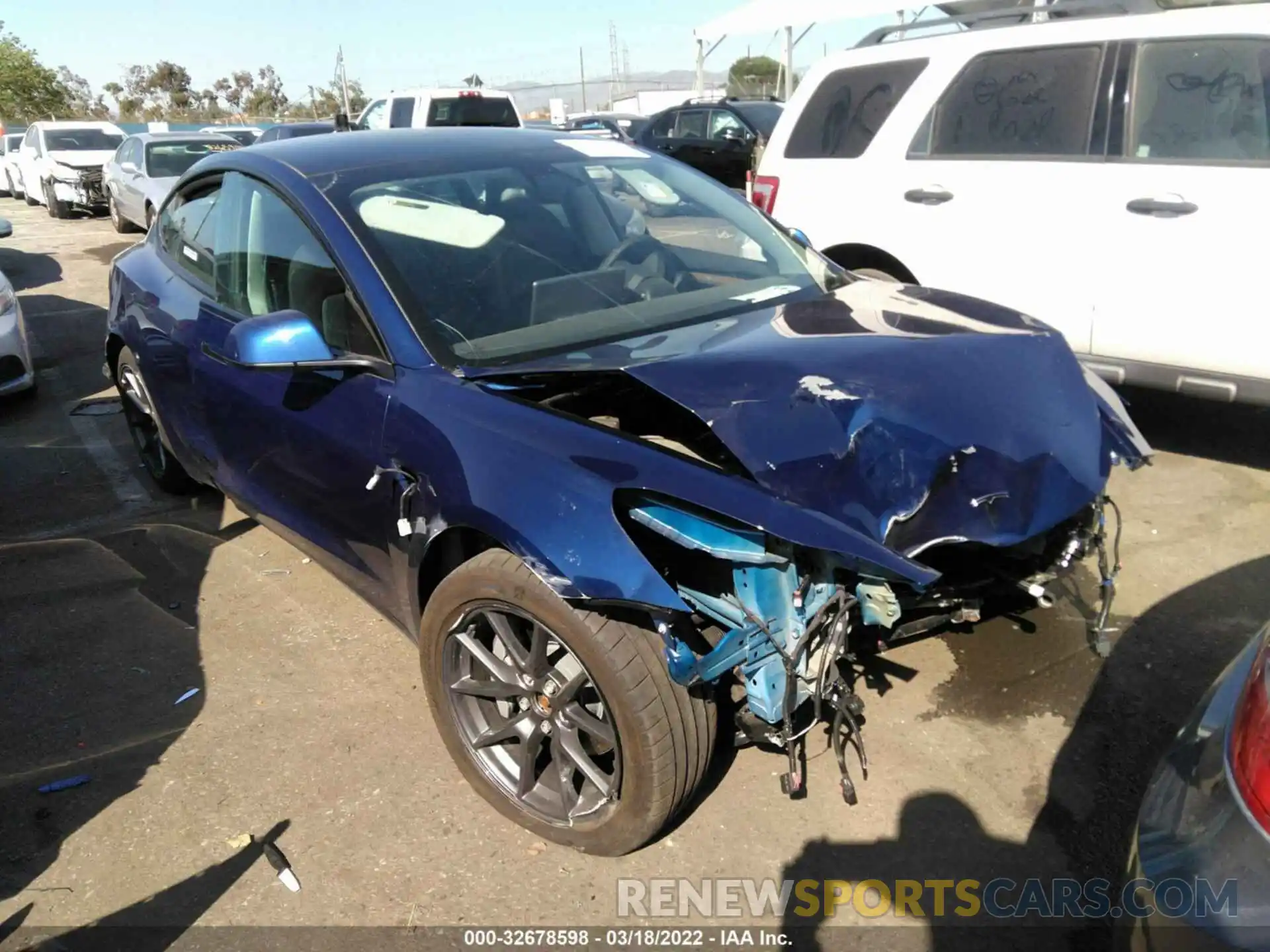 1 Photograph of a damaged car 5YJ3E1EBXMF061698 TESLA MODEL 3 2021