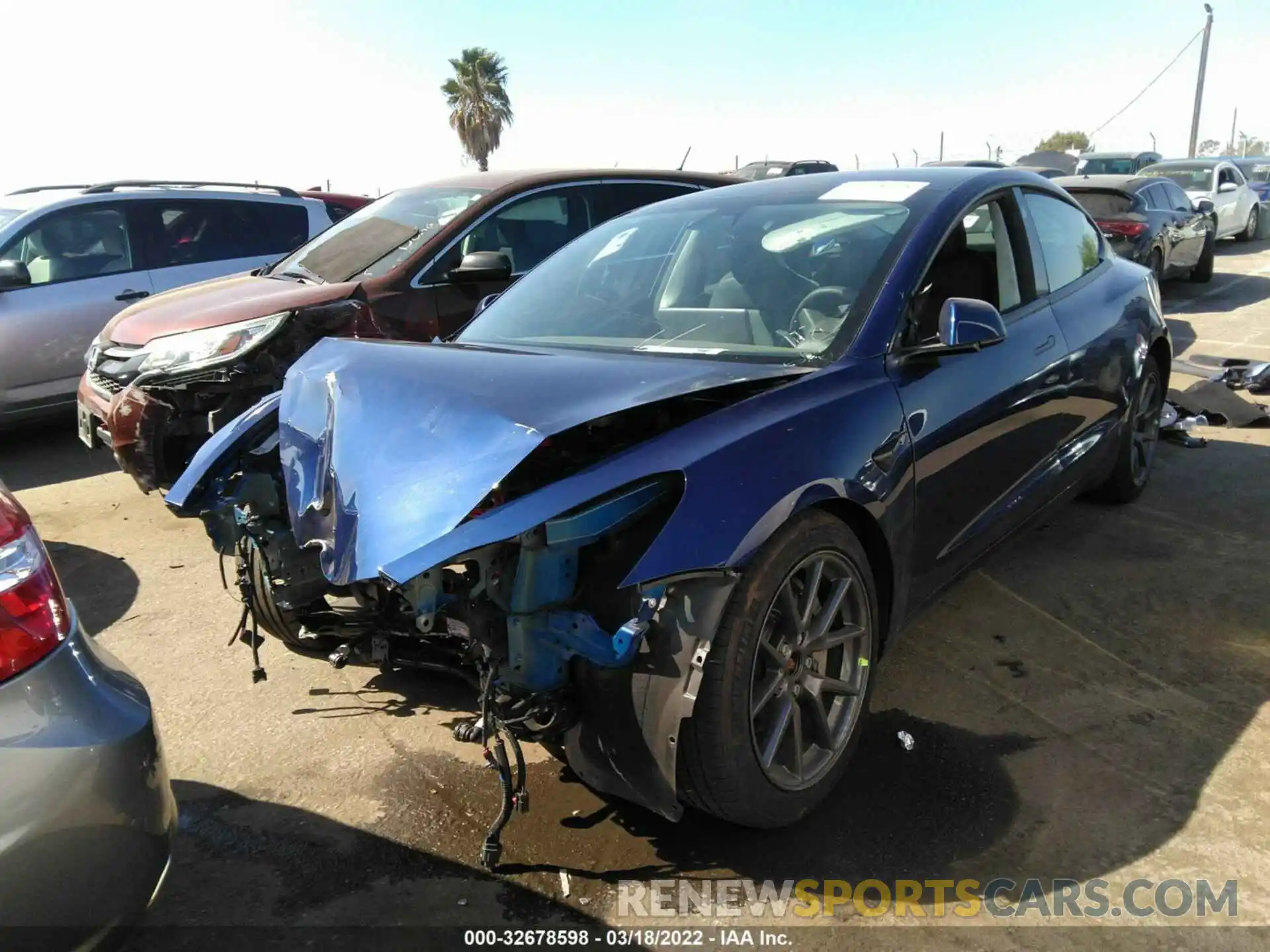 2 Photograph of a damaged car 5YJ3E1EBXMF061698 TESLA MODEL 3 2021