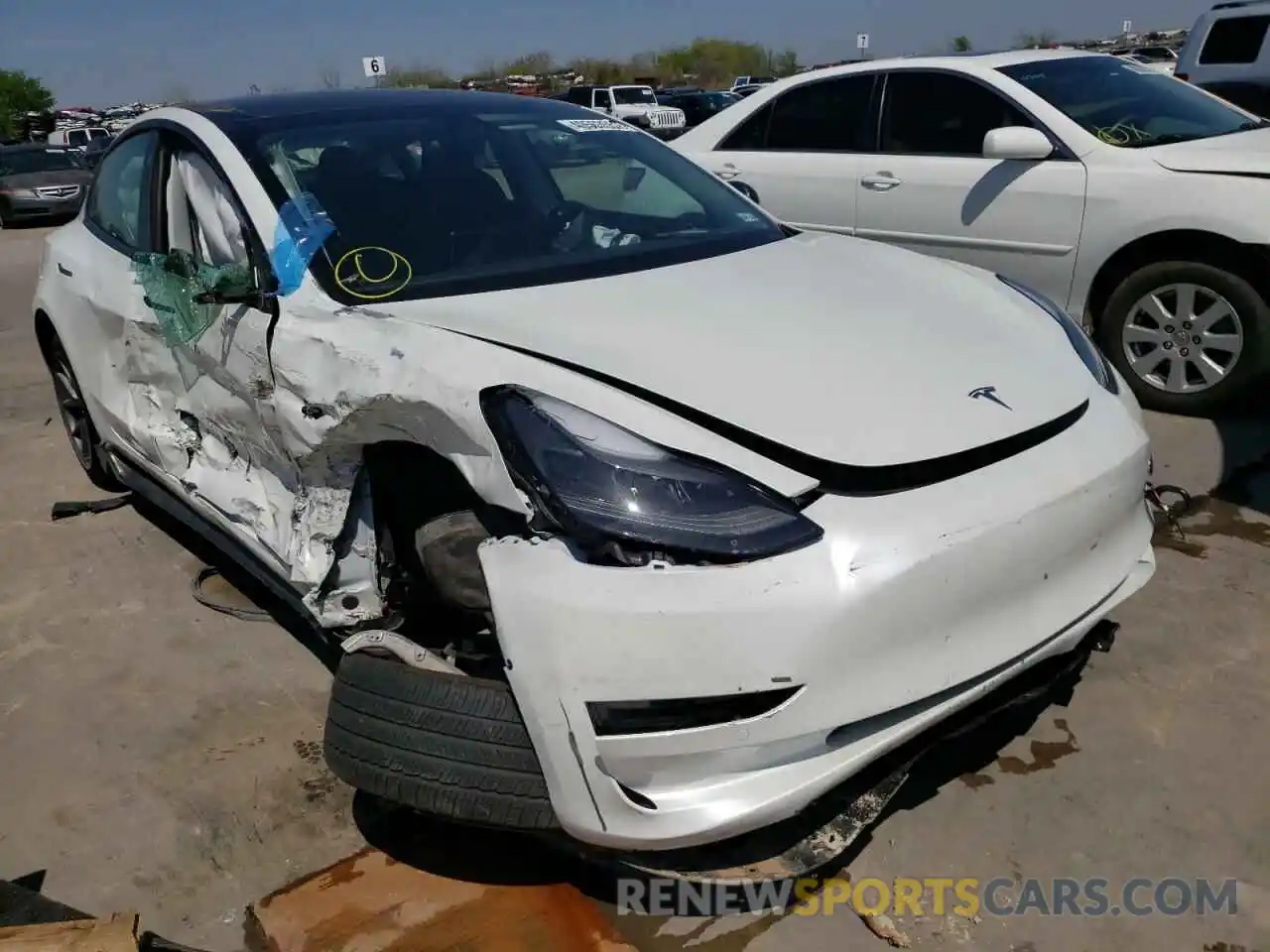 1 Photograph of a damaged car 5YJ3E1EBXMF067954 TESLA MODEL 3 2021