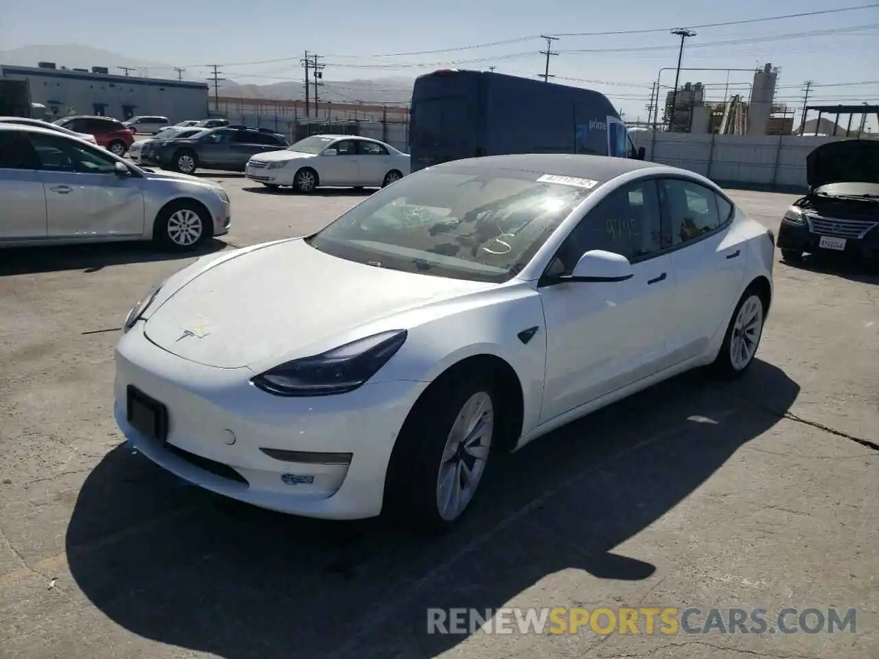 2 Photograph of a damaged car 5YJ3E1EBXMF069770 TESLA MODEL 3 2021