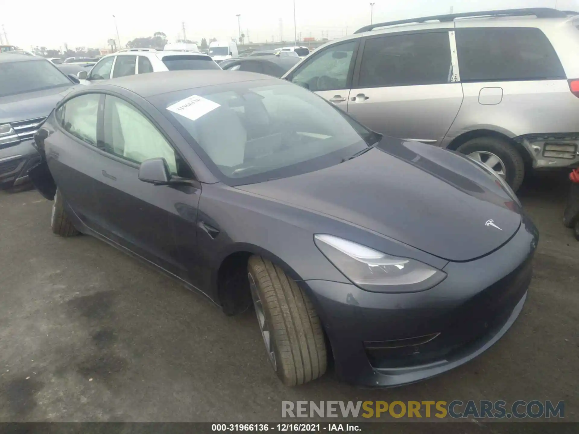 1 Фотография поврежденного автомобиля 5YJ3E1EBXMF074483 TESLA MODEL 3 2021