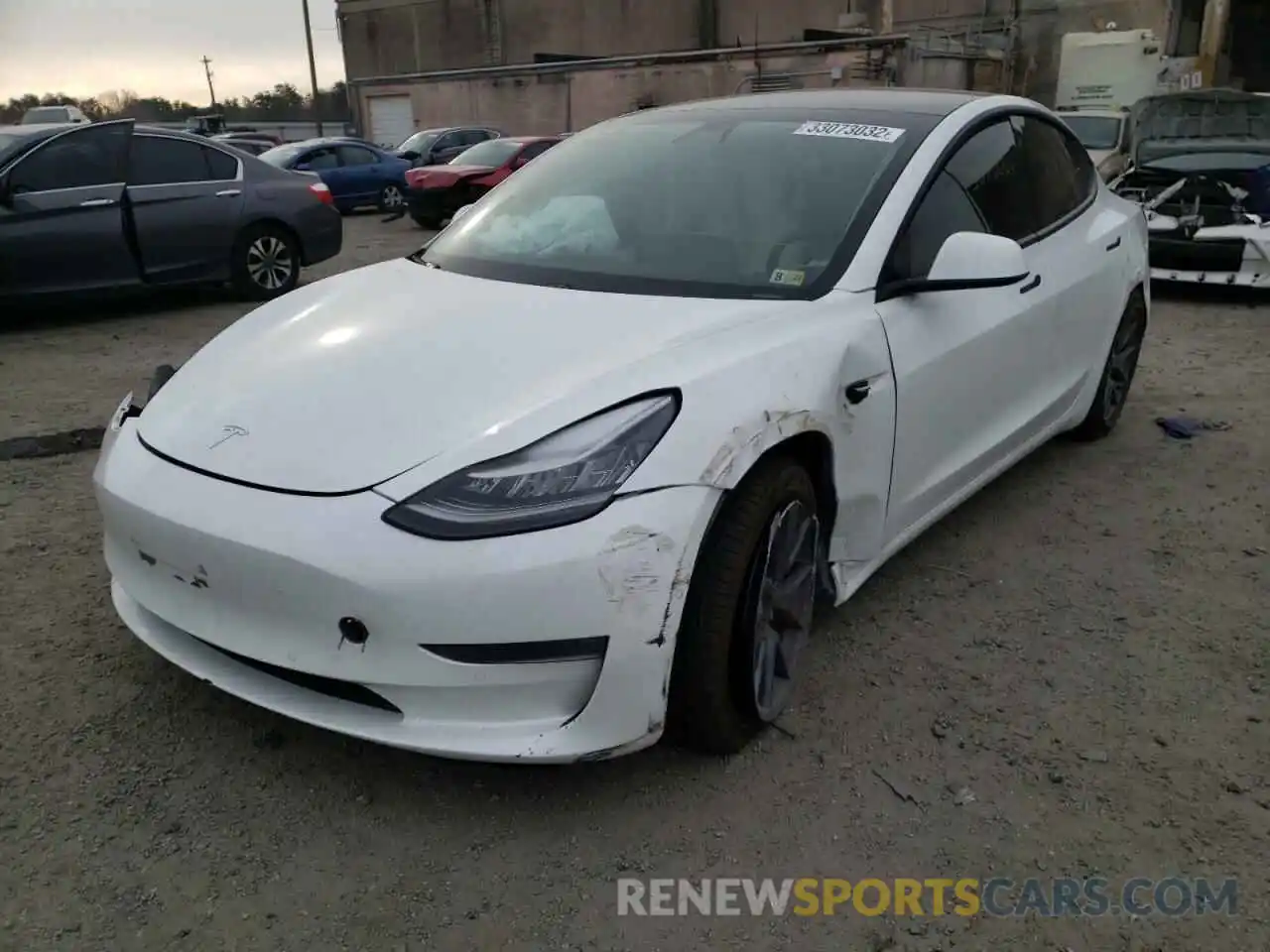 2 Photograph of a damaged car 5YJ3E1EBXMF837036 TESLA MODEL 3 2021