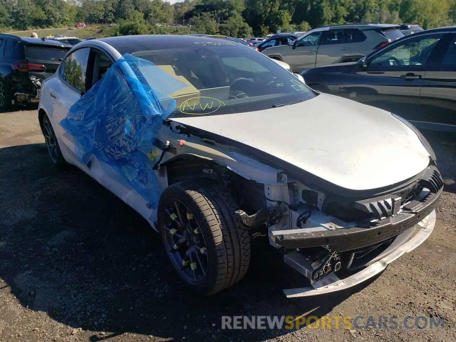 1 Photograph of a damaged car 5YJ3E1EBXMF849445 TESLA MODEL 3 2021