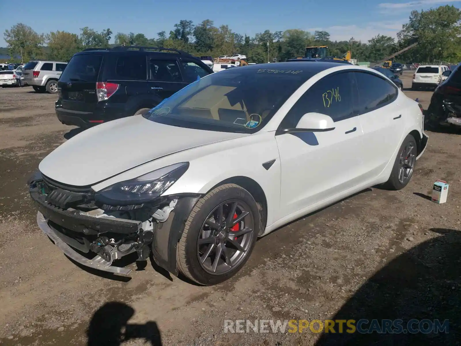 2 Photograph of a damaged car 5YJ3E1EBXMF849445 TESLA MODEL 3 2021