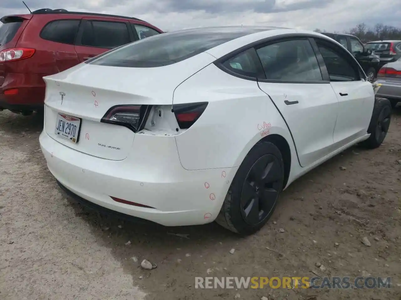 4 Photograph of a damaged car 5YJ3E1EBXMF862213 TESLA MODEL 3 2021