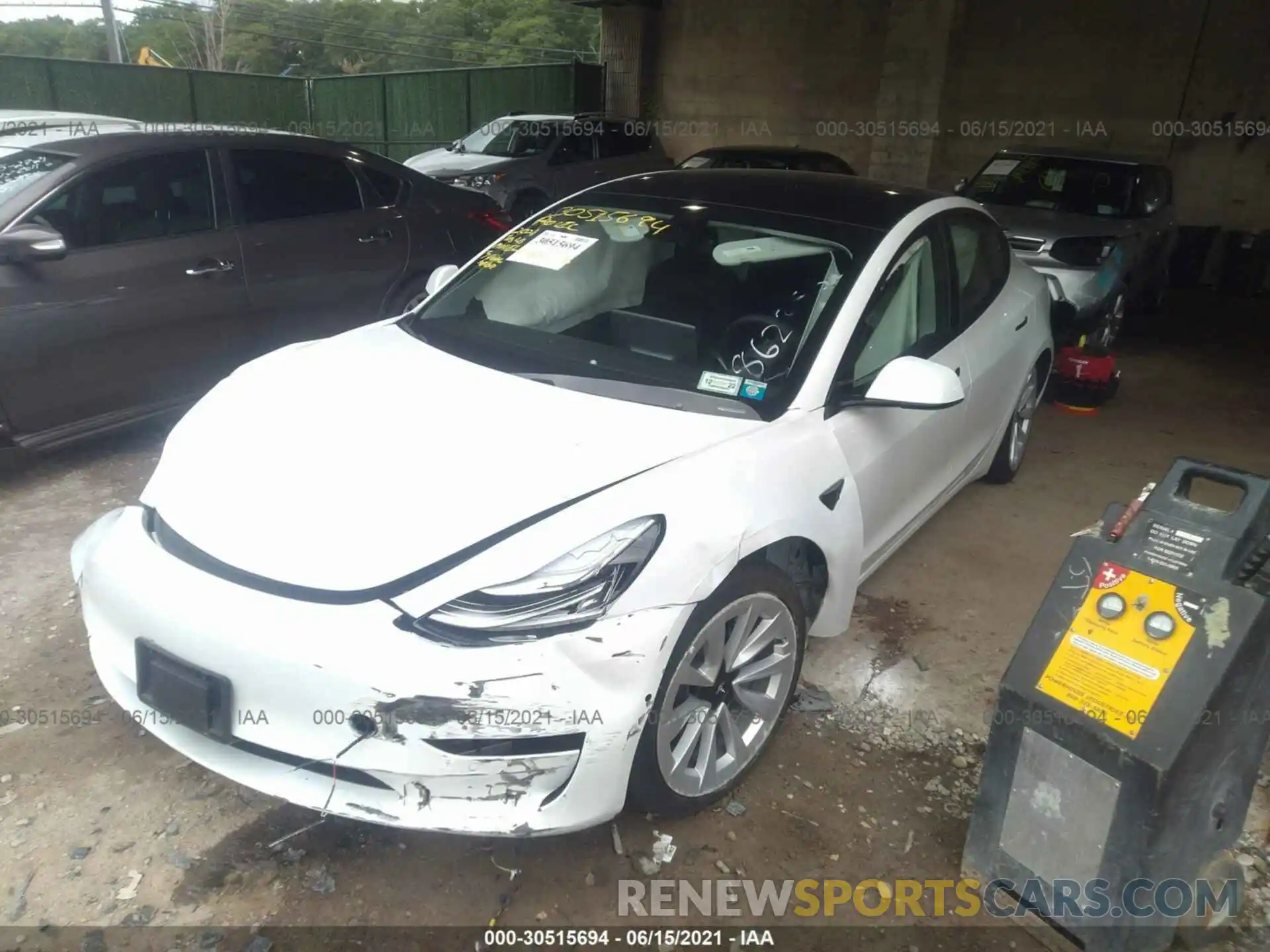 2 Photograph of a damaged car 5YJ3E1EBXMF862356 TESLA MODEL 3 2021