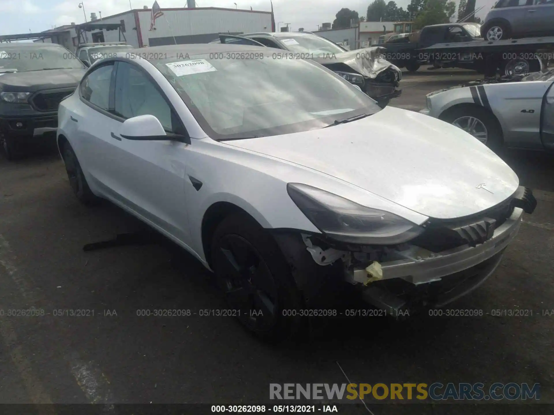 1 Photograph of a damaged car 5YJ3E1EBXMF876208 TESLA MODEL 3 2021