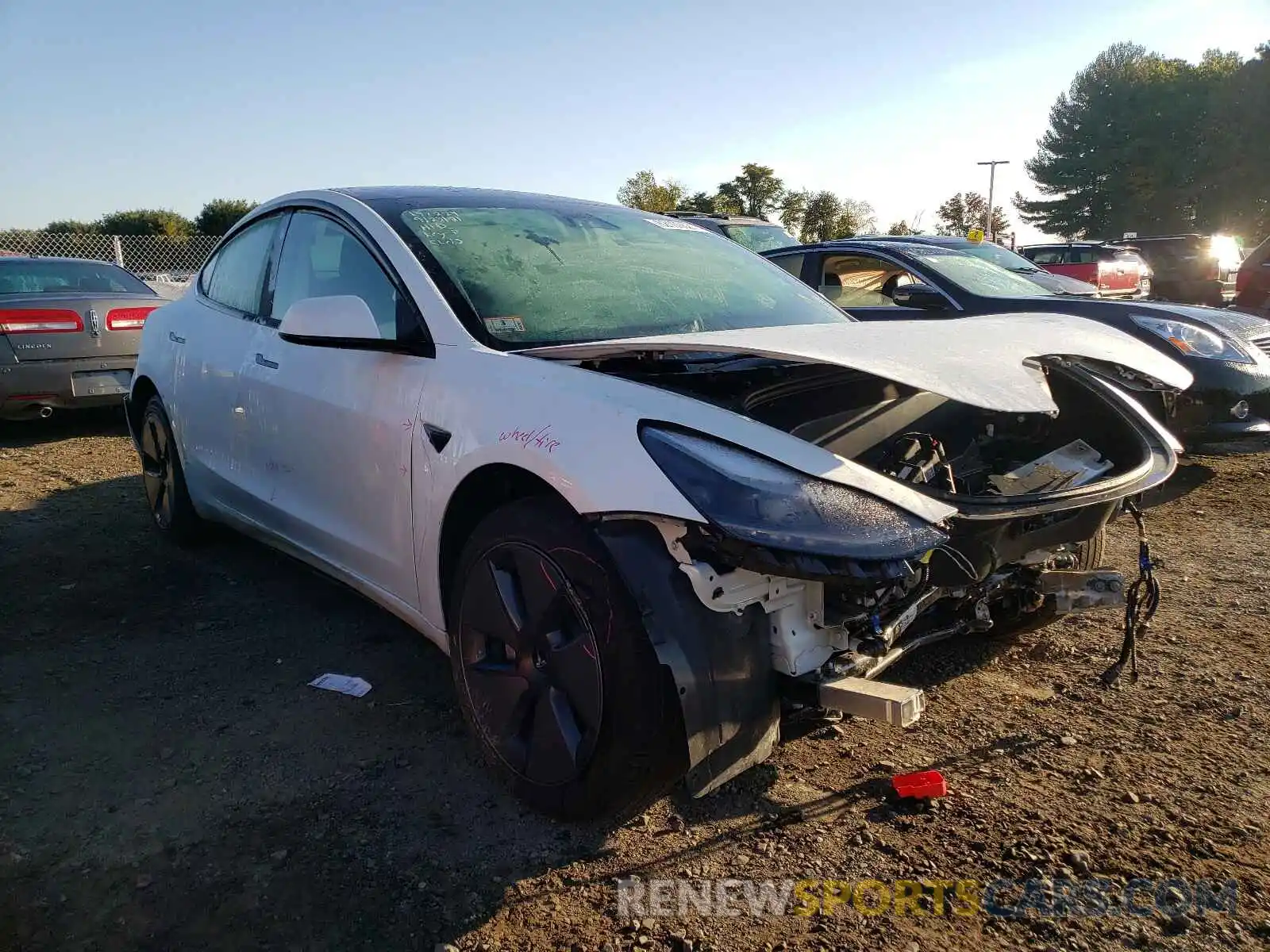 1 Photograph of a damaged car 5YJ3E1EBXMF901995 TESLA MODEL 3 2021