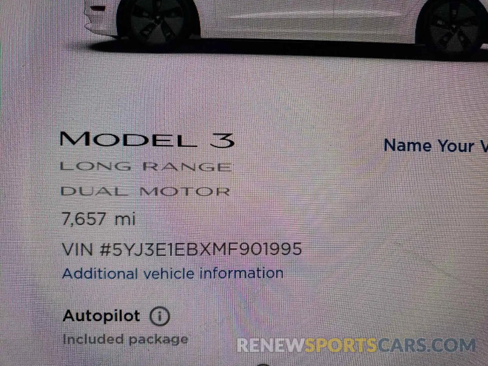 8 Фотография поврежденного автомобиля 5YJ3E1EBXMF901995 TESLA MODEL 3 2021