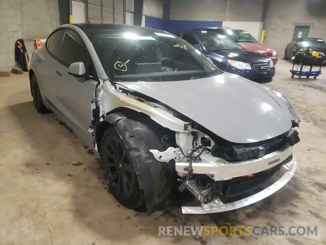 1 Photograph of a damaged car 5YJ3E1EBXMF902211 TESLA MODEL 3 2021