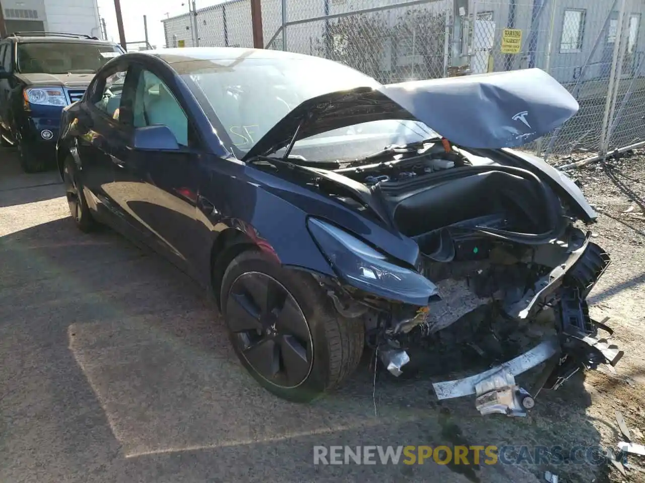 1 Photograph of a damaged car 5YJ3E1EBXMF903083 TESLA MODEL 3 2021