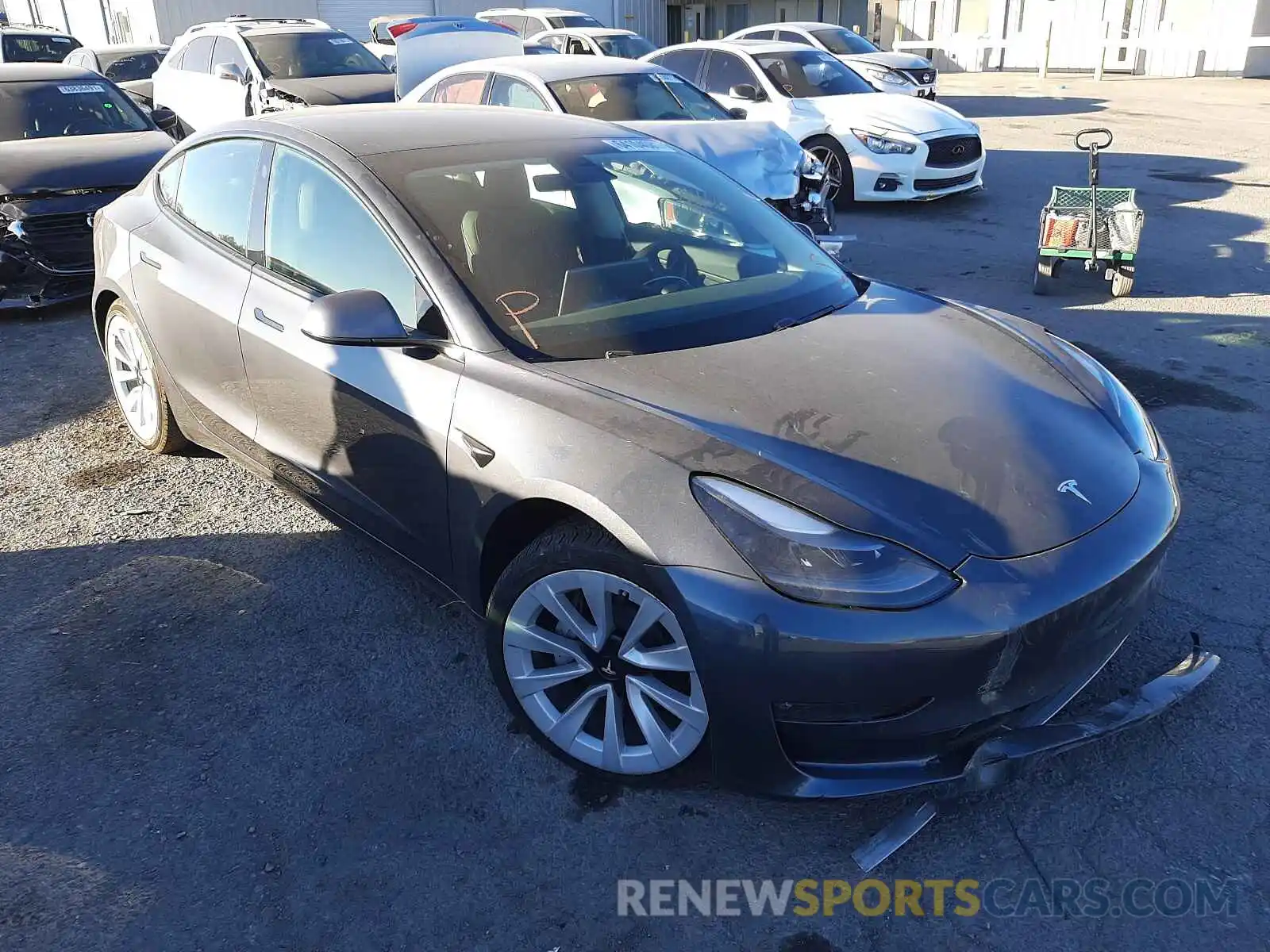 1 Фотография поврежденного автомобиля 5YJ3E1EBXMF903231 TESLA MODEL 3 2021