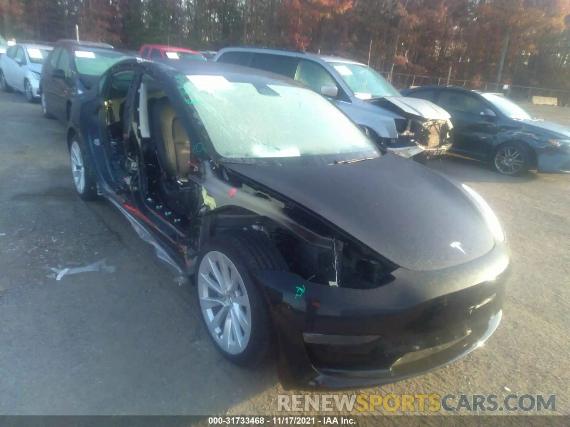 1 Photograph of a damaged car 5YJ3E1EBXMF924192 TESLA MODEL 3 2021