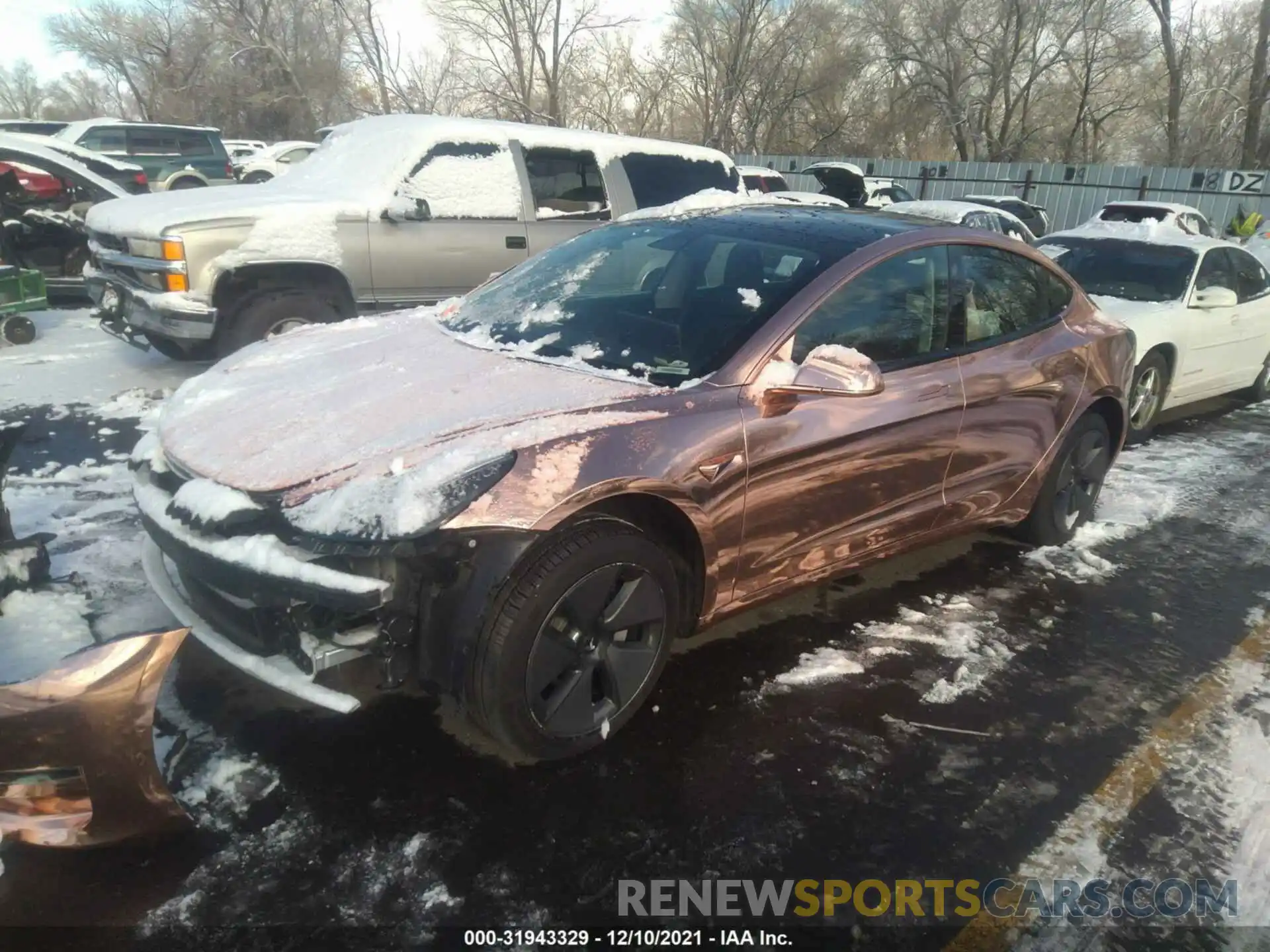 2 Photograph of a damaged car 5YJ3E1EBXMF938206 TESLA MODEL 3 2021