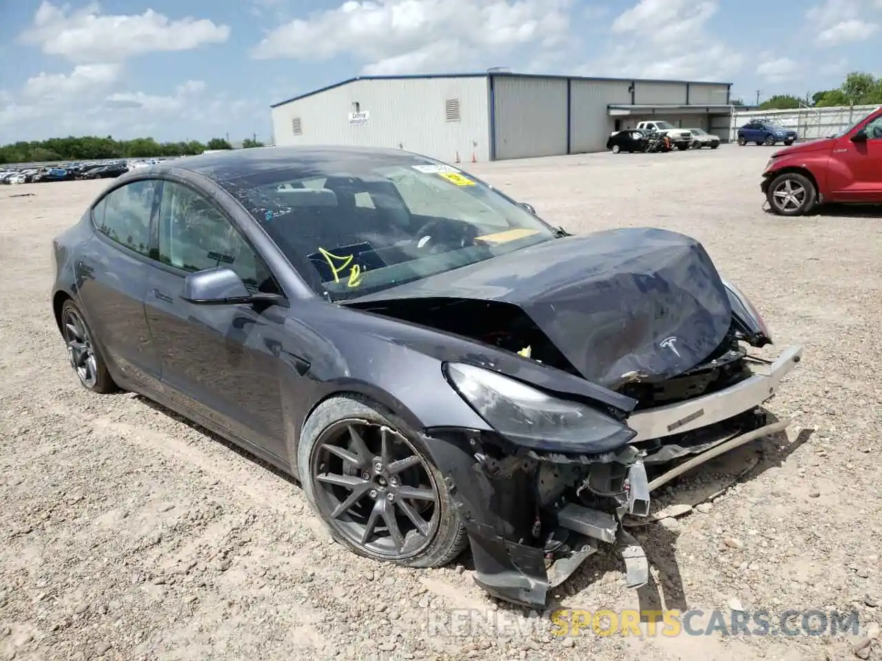 1 Photograph of a damaged car 5YJ3E1EBXMF974610 TESLA MODEL 3 2021