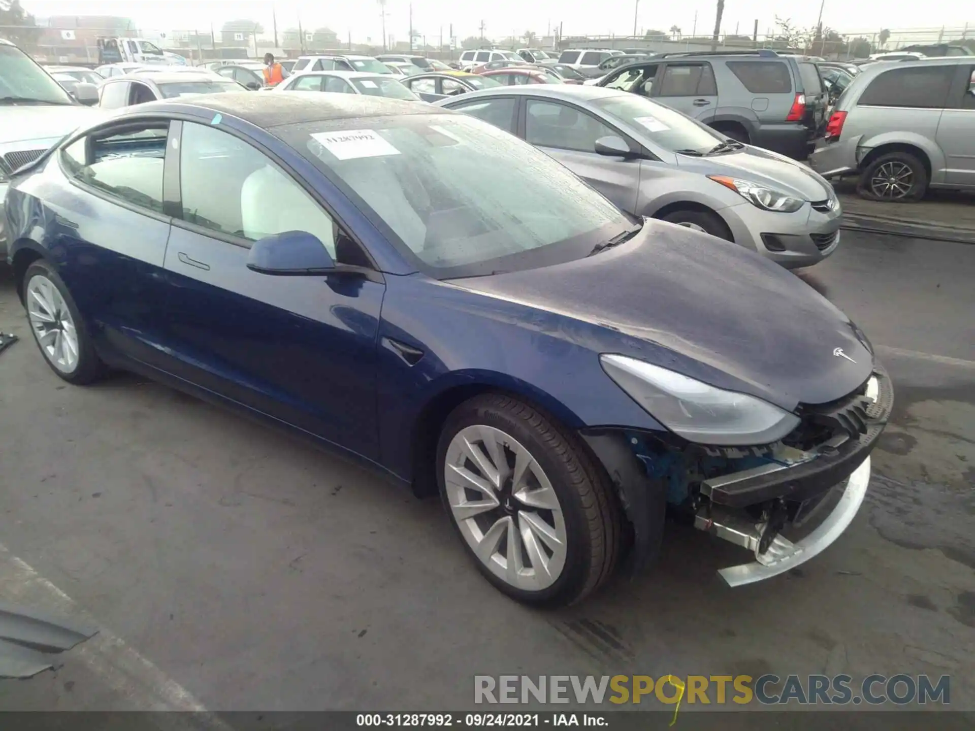 1 Фотография поврежденного автомобиля 5YJ3E1EBXMF975451 TESLA MODEL 3 2021