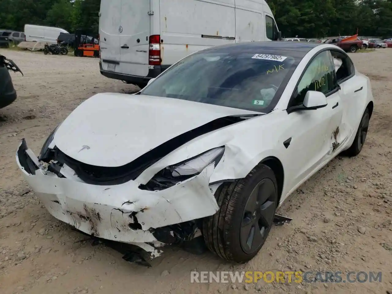 2 Photograph of a damaged car 5YJ3E1EBXMF978995 TESLA MODEL 3 2021