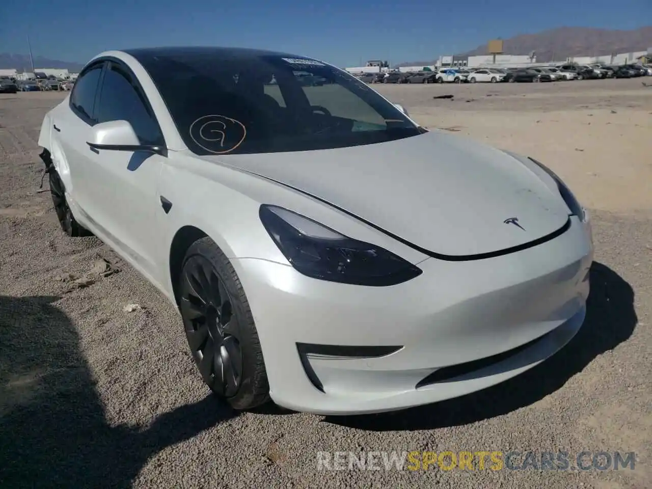 1 Photograph of a damaged car 5YJ3E1EC0MF001597 TESLA MODEL 3 2021