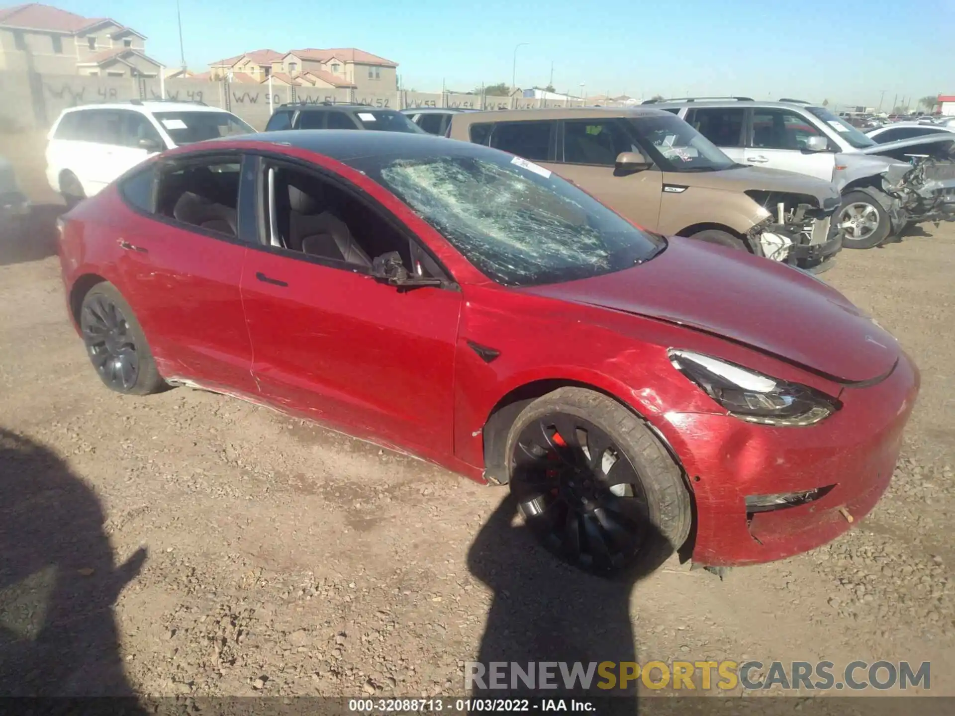 1 Photograph of a damaged car 5YJ3E1EC0MF033224 TESLA MODEL 3 2021