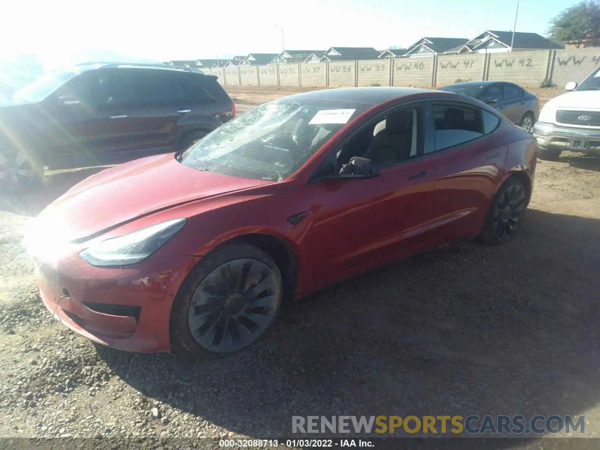 2 Photograph of a damaged car 5YJ3E1EC0MF033224 TESLA MODEL 3 2021