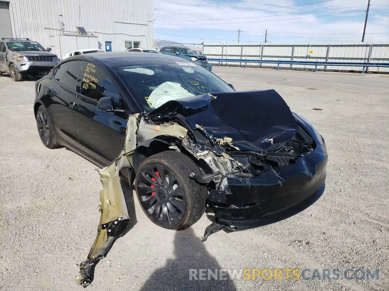 1 Photograph of a damaged car 5YJ3E1EC0MF055451 TESLA MODEL 3 2021