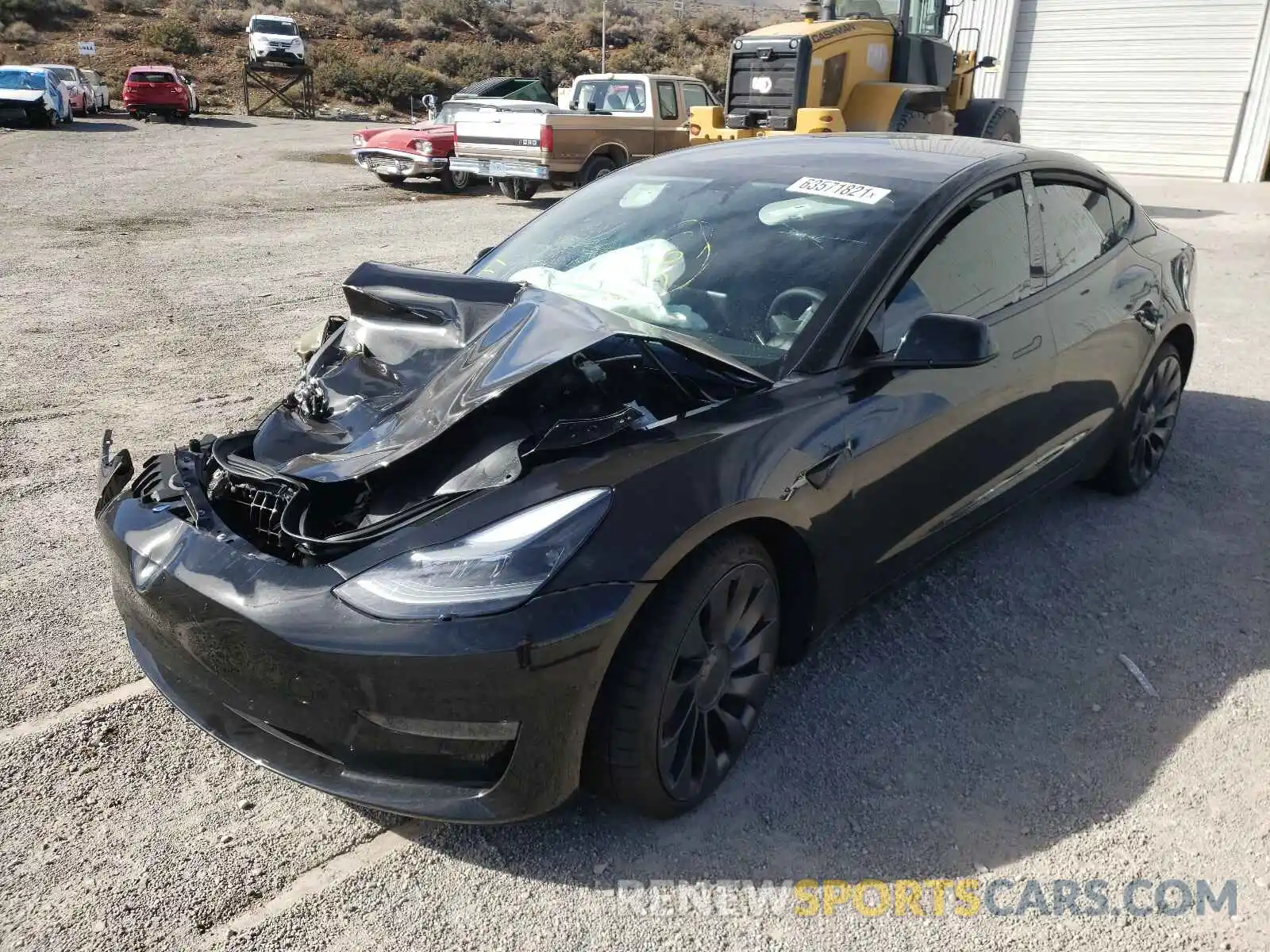 2 Photograph of a damaged car 5YJ3E1EC0MF055451 TESLA MODEL 3 2021