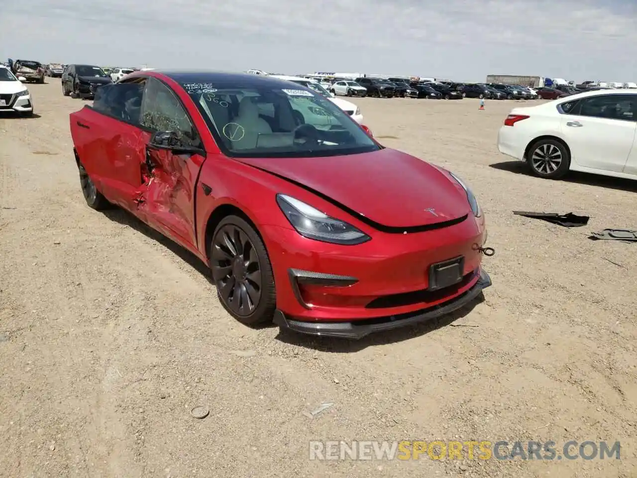 1 Photograph of a damaged car 5YJ3E1EC0MF056552 TESLA MODEL 3 2021