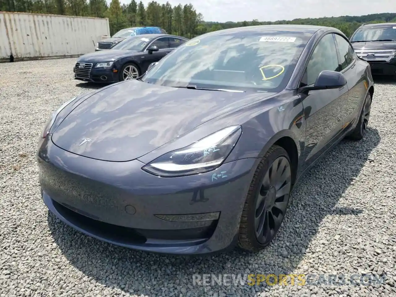 2 Photograph of a damaged car 5YJ3E1EC0MF061878 TESLA MODEL 3 2021