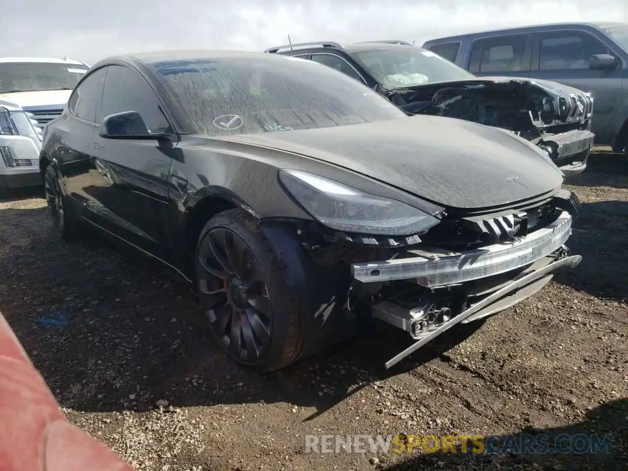 1 Photograph of a damaged car 5YJ3E1EC0MF062626 TESLA MODEL 3 2021