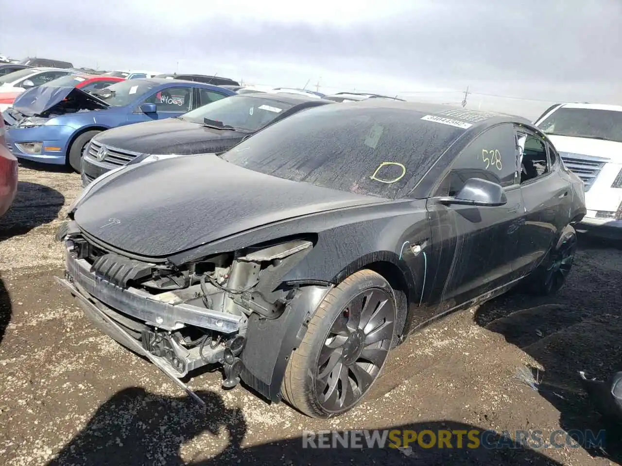 2 Photograph of a damaged car 5YJ3E1EC0MF062626 TESLA MODEL 3 2021