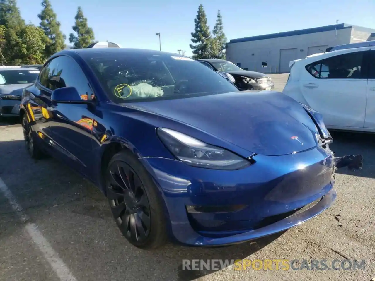 1 Photograph of a damaged car 5YJ3E1EC0MF078745 TESLA MODEL 3 2021