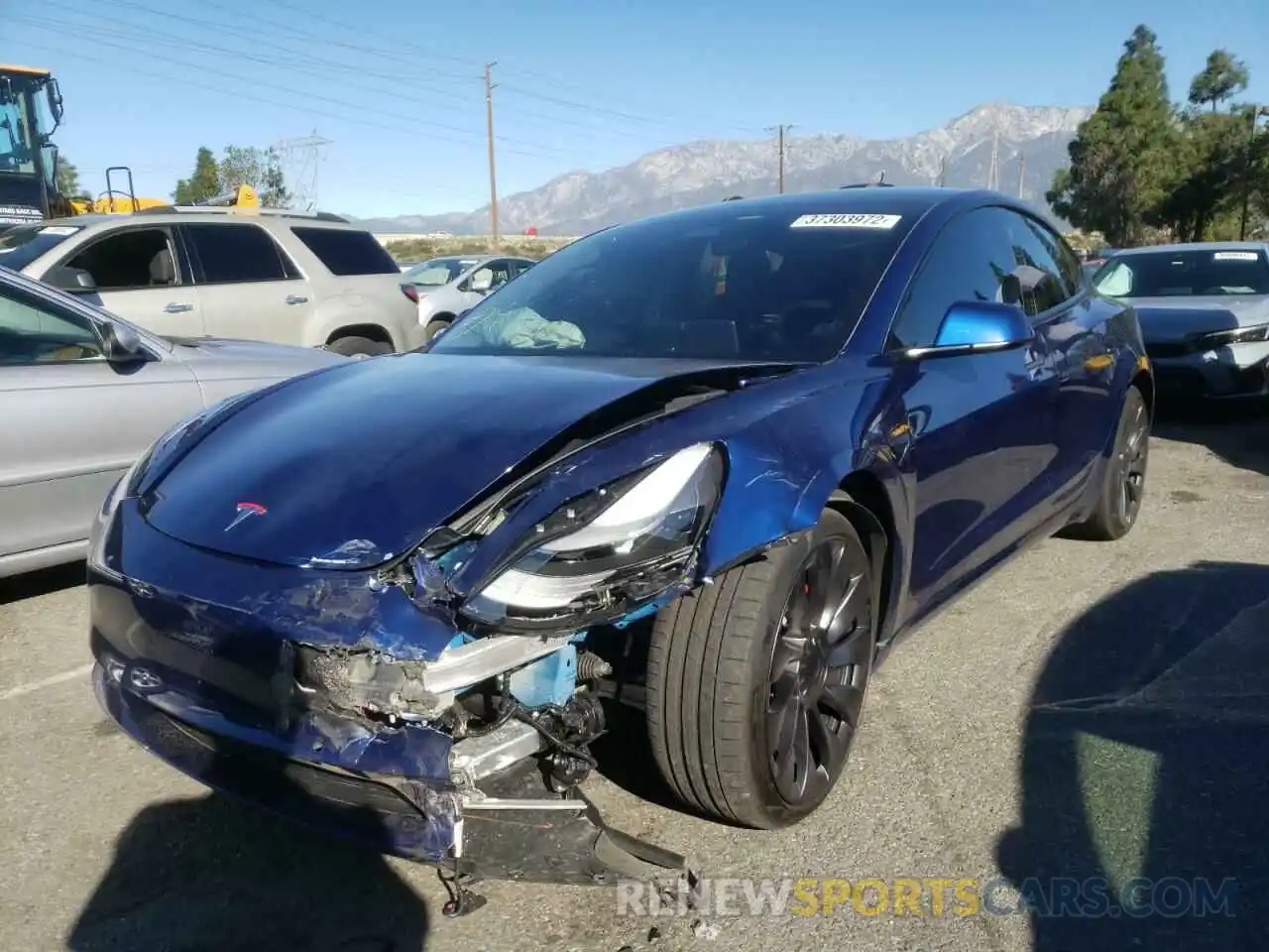 2 Photograph of a damaged car 5YJ3E1EC0MF078745 TESLA MODEL 3 2021