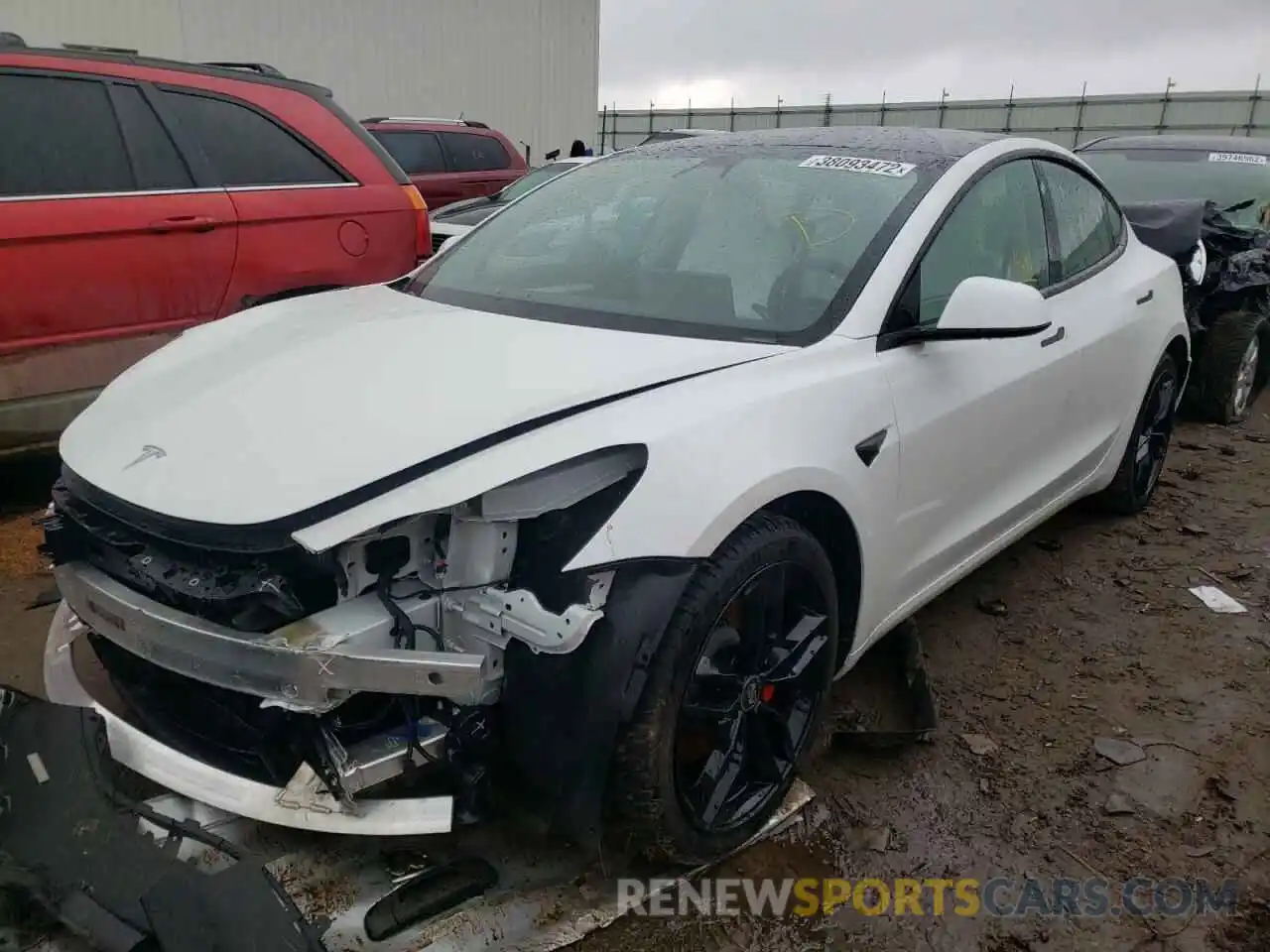 2 Photograph of a damaged car 5YJ3E1EC0MF082522 TESLA MODEL 3 2021