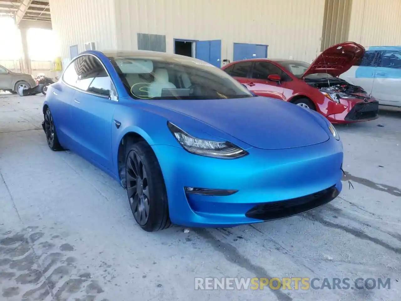 1 Photograph of a damaged car 5YJ3E1EC0MF849771 TESLA MODEL 3 2021