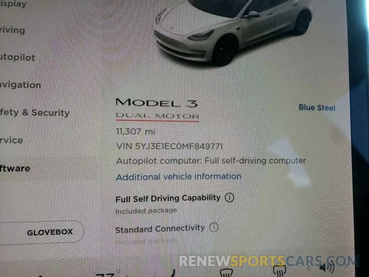 8 Фотография поврежденного автомобиля 5YJ3E1EC0MF849771 TESLA MODEL 3 2021