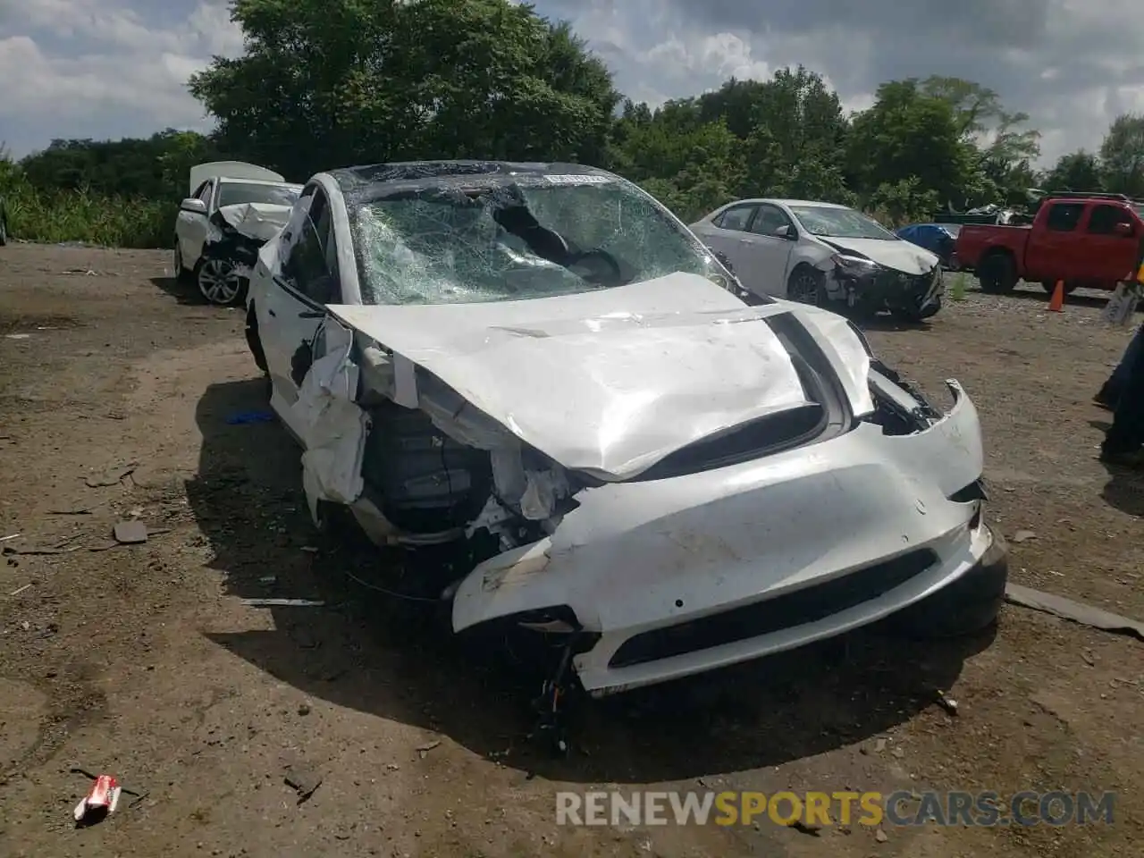 1 Photograph of a damaged car 5YJ3E1EC0MF913579 TESLA MODEL 3 2021