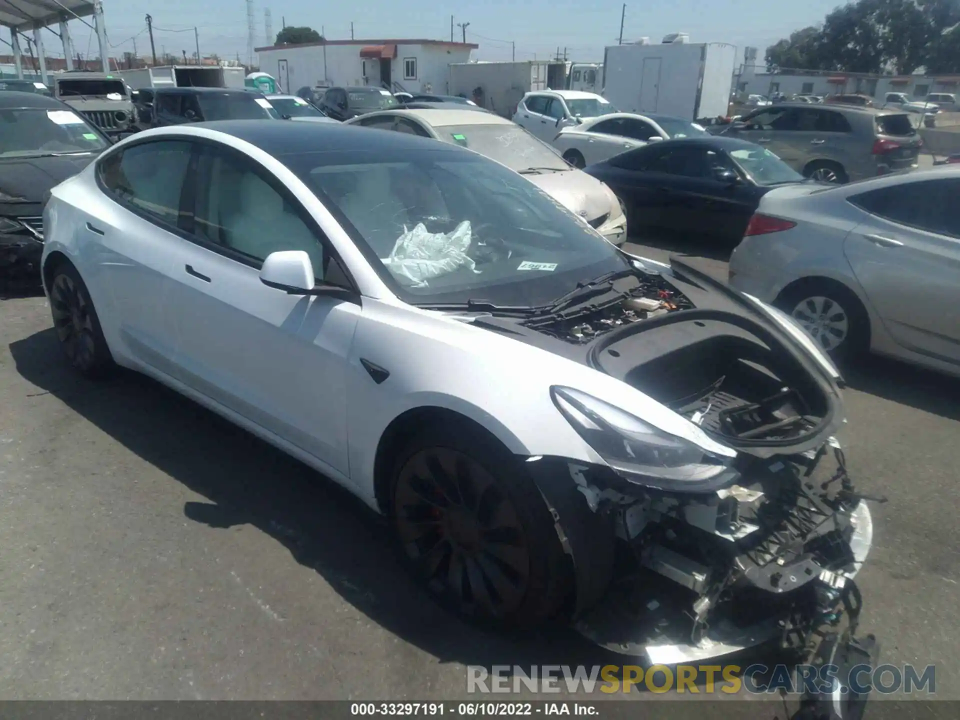 1 Photograph of a damaged car 5YJ3E1EC1MF033250 TESLA MODEL 3 2021