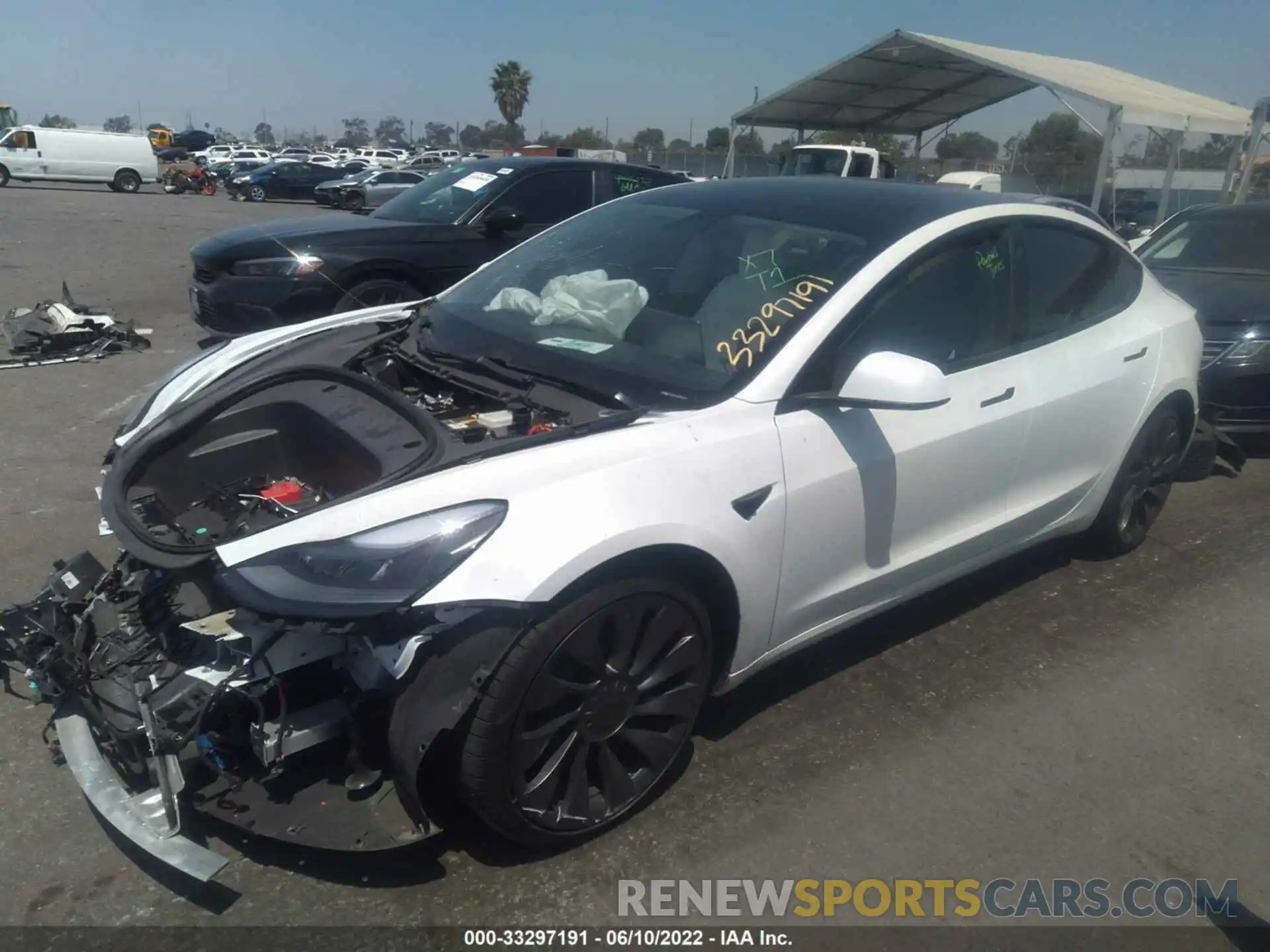 2 Photograph of a damaged car 5YJ3E1EC1MF033250 TESLA MODEL 3 2021