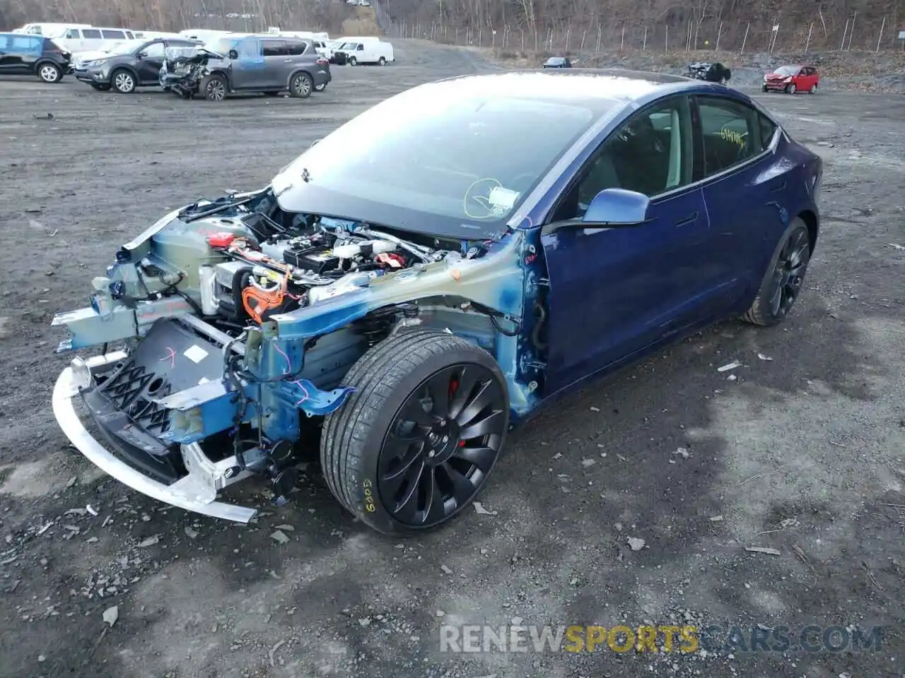 2 Photograph of a damaged car 5YJ3E1EC1MF054759 TESLA MODEL 3 2021