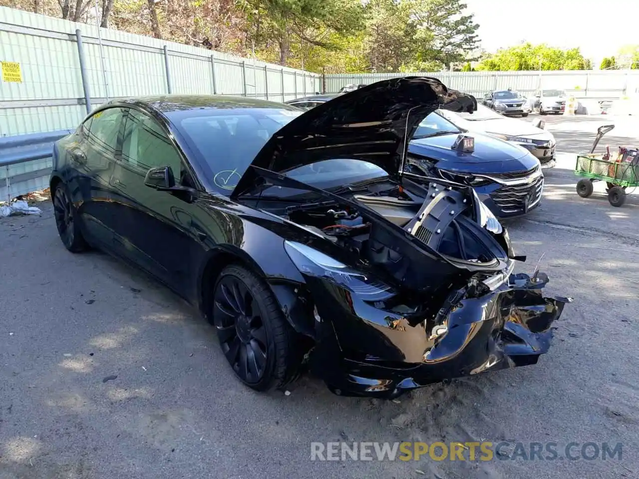 1 Photograph of a damaged car 5YJ3E1EC1MF061131 TESLA MODEL 3 2021