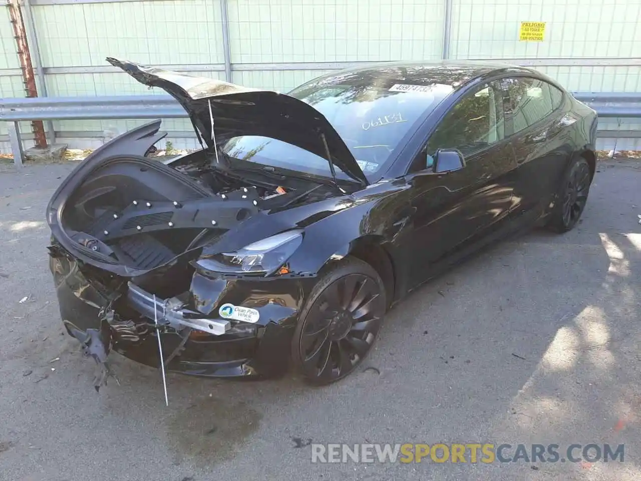 2 Photograph of a damaged car 5YJ3E1EC1MF061131 TESLA MODEL 3 2021