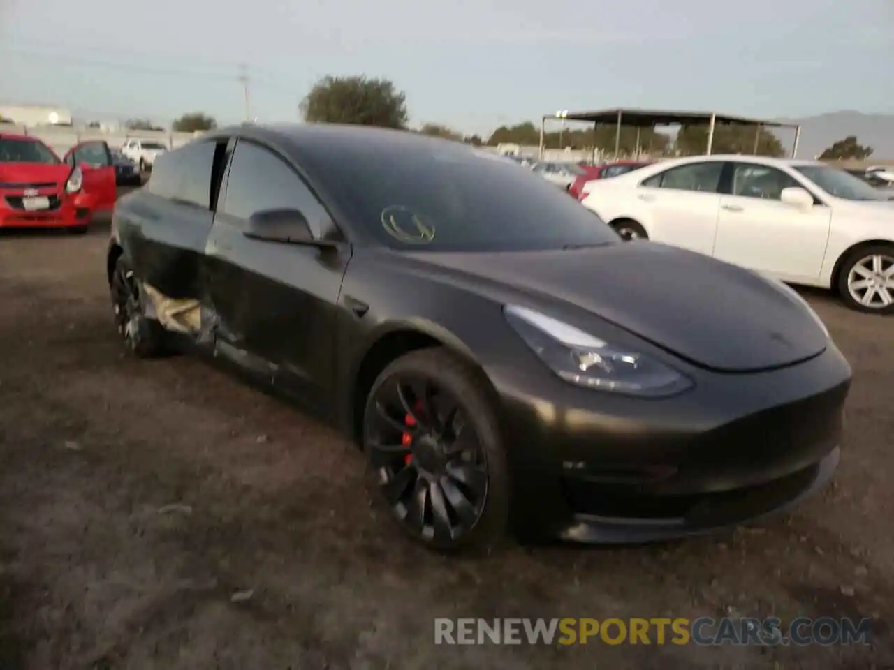 1 Photograph of a damaged car 5YJ3E1EC1MF076227 TESLA MODEL 3 2021