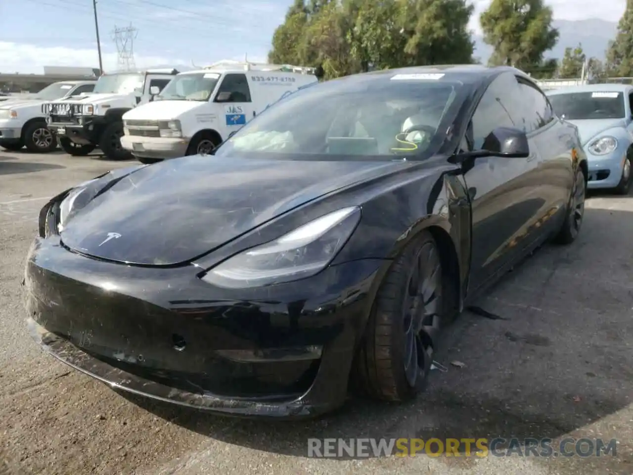 2 Фотография поврежденного автомобиля 5YJ3E1EC1MF078978 TESLA MODEL 3 2021