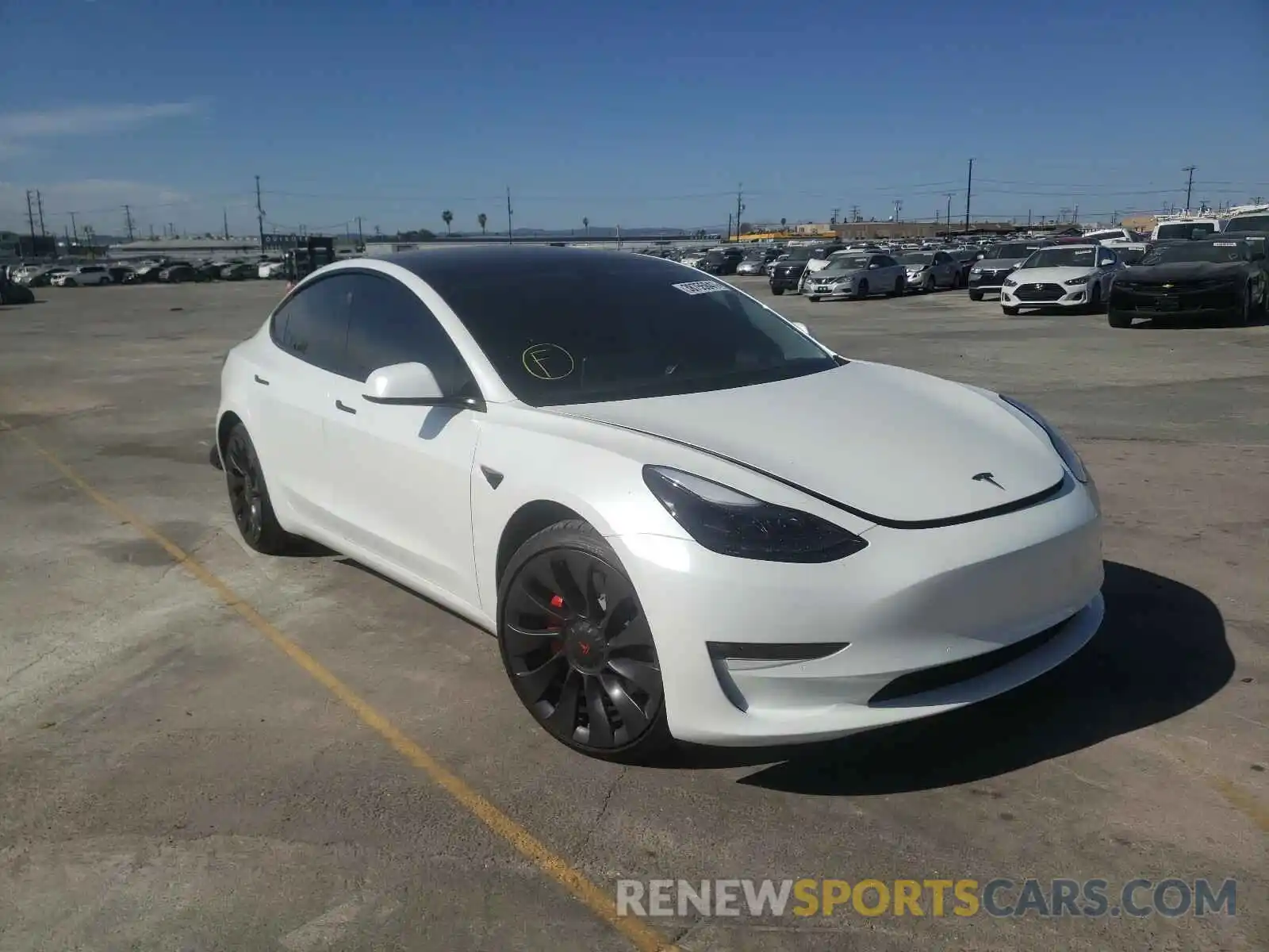 1 Photograph of a damaged car 5YJ3E1EC1MF876266 TESLA MODEL 3 2021