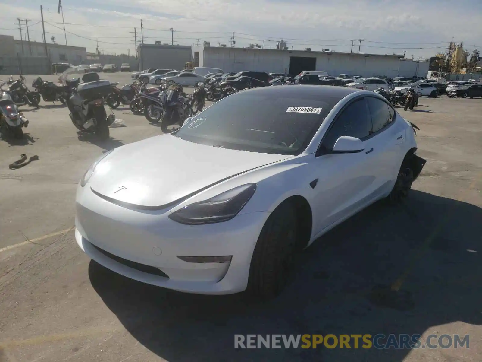 2 Photograph of a damaged car 5YJ3E1EC1MF876266 TESLA MODEL 3 2021