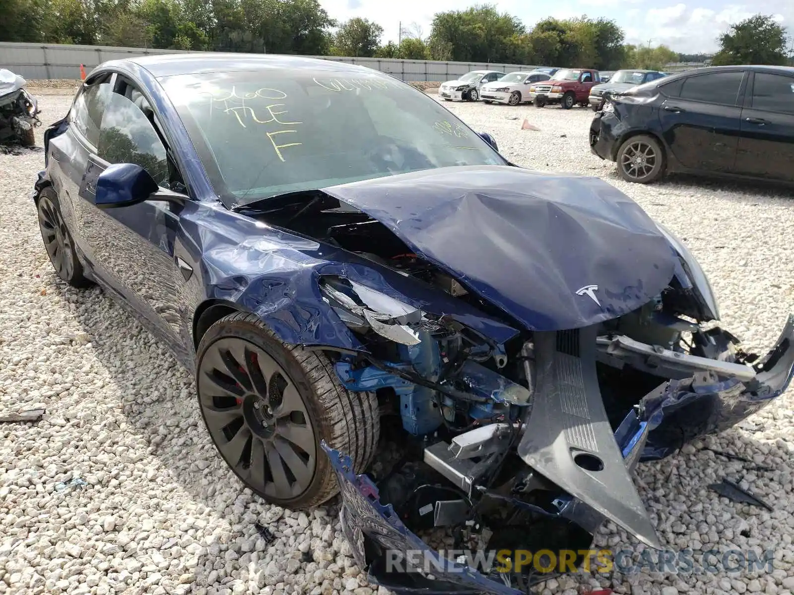 1 Photograph of a damaged car 5YJ3E1EC1MF926504 TESLA MODEL 3 2021