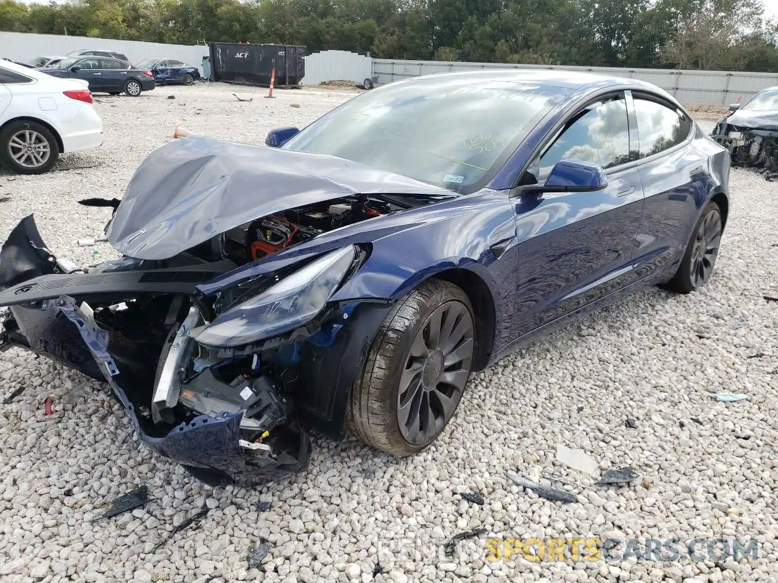 2 Photograph of a damaged car 5YJ3E1EC1MF926504 TESLA MODEL 3 2021